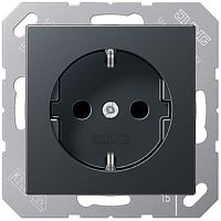 Розетка с заземлением без рамки Jung A creation 1-м. антрацит картинка